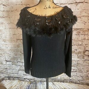 #Dolce Cabo Womens Sweater Blk Long Sleeve Sz S